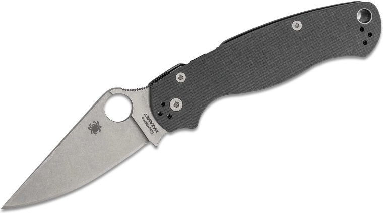 Cuțit de buzunar Spyderco Para Military 2 Maxamet, 8,7 cm, stonewash, gri, G10