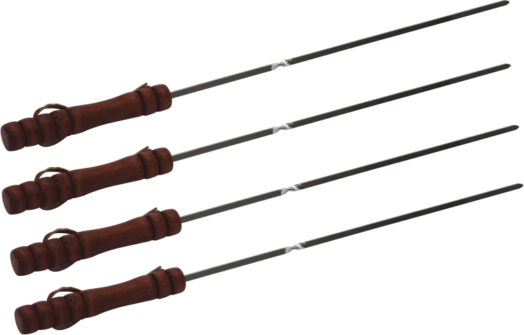 Ace metalice pentru frigărui 40 cm cu mâner din lemn (4 buc.)