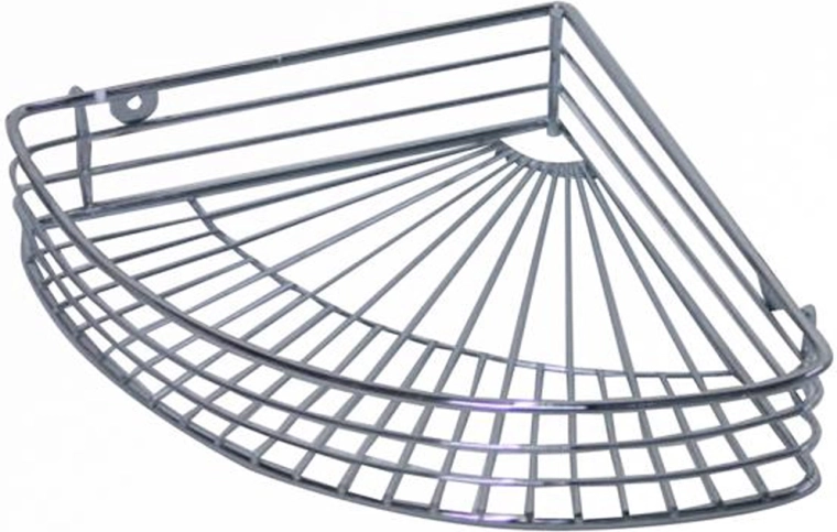 Etajeră de colț pentru baie din metal cromat 6,6 × 31,5 × 22,7 cm