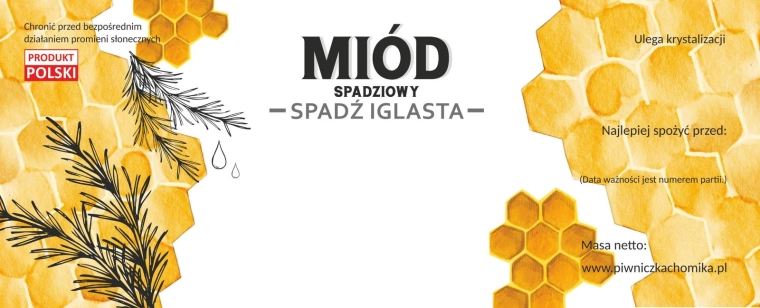 Set etichete pentru miere – miere de mană molid/pin 154 × 60 mm, 100 buc