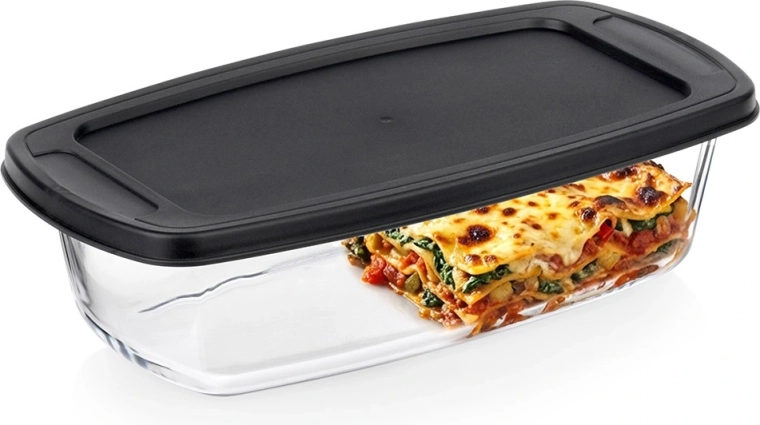 Vasă de sticlă termorezistentă cu capac 1,5 l