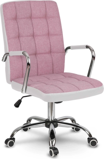 Scaun de birou Benton roz-alb
