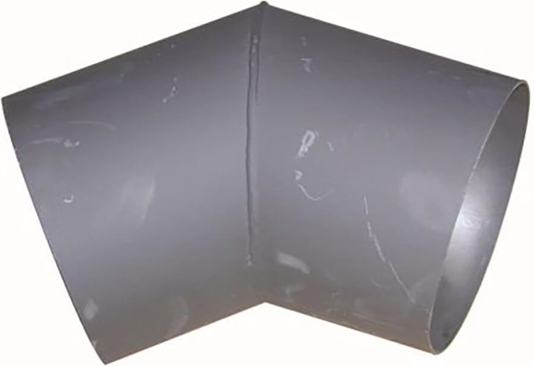 Cot de fum 125 mm, 45°, grosime 1,5 mm, negru