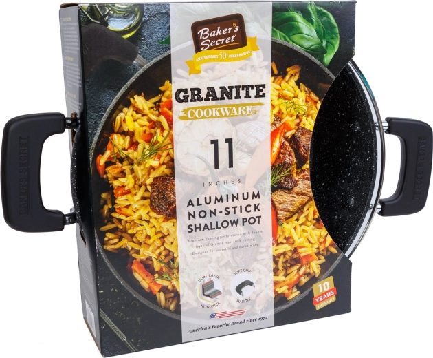 Oală din aluminiu Baker's Secret cu capac, 28 cm