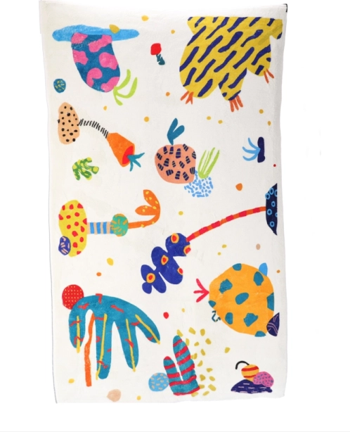 Covor, saltea de joacă pentru copii, 140 x 80 cm, culoare bej