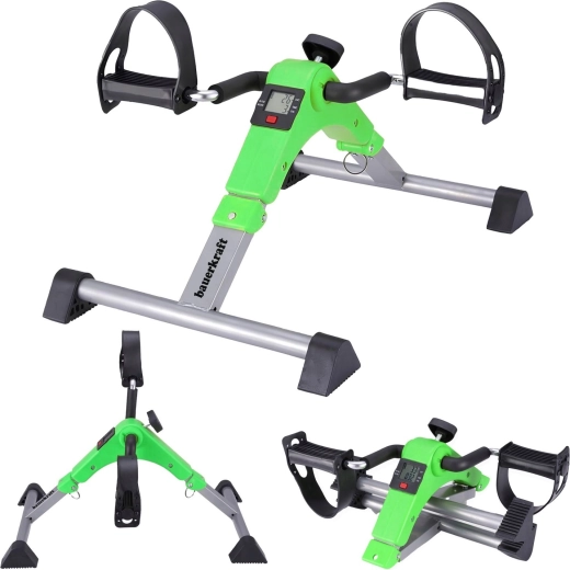 Bicicletă de reabilitare pliabilă (pedalier) 2în1 cu afișaj LCD verde - 1 bucată