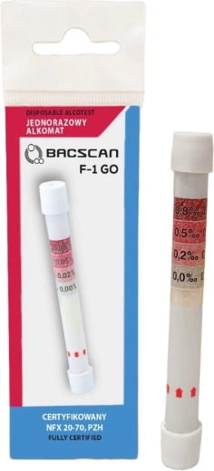 Alcooltest chimic de unică folosință BACscan F-1 GO