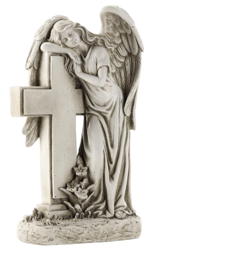 Înger cu cruce – decorațiune memorială 33 cm