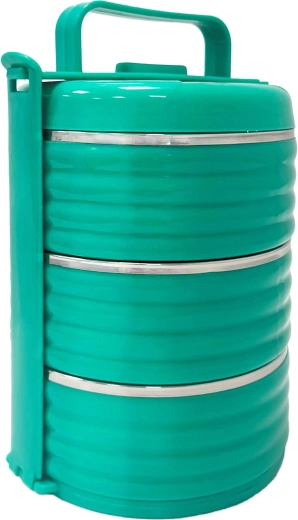 Recipient alimentar din plastic cu interior din inox TORO 3×0,6 l