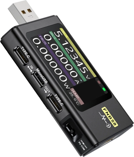 Tester porturi USB Fnirsi FNB58 negru