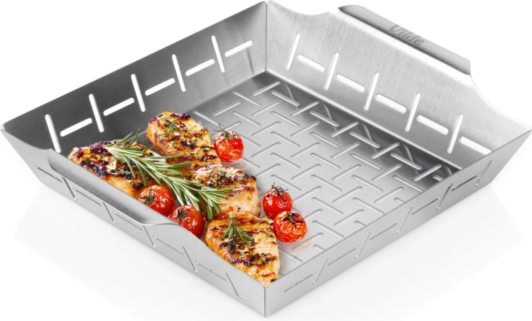 Coș perforat din oțel inoxidabil pentru grătar 27 × 23 × 5 cm VILDE
