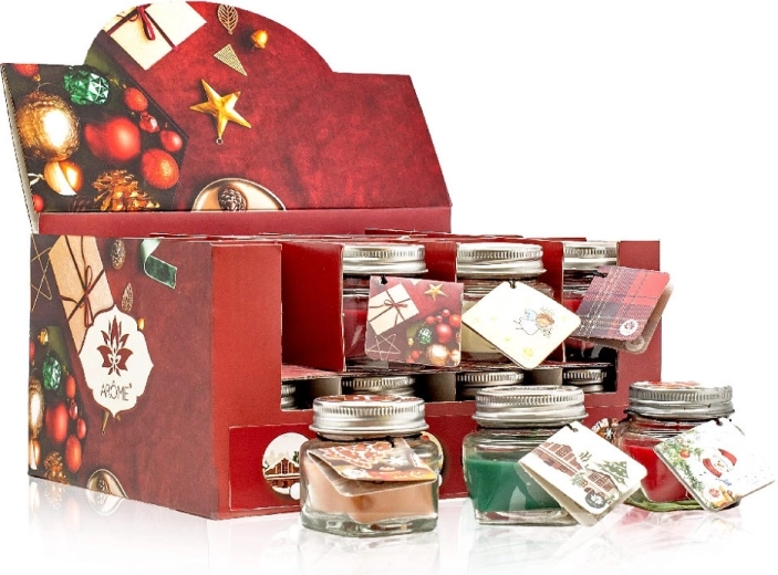 Lumânare parfumată Arôme cu mesaj, 28 g – mix de arome de iarnă într-un recipient din sticlă