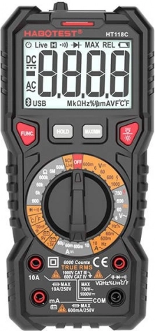 Multimetru digital true rms cu test de baterie habotest ht118c