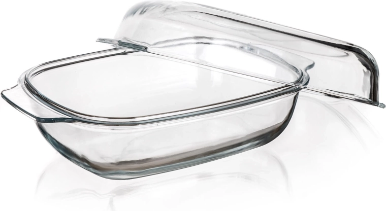 Tavă de copt din sticlă cu capac 5,7 l CASEO, 34,5 × 22,5 × 14,5 cm