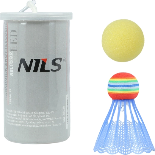 Fluturaș de badminton și mingiuță din spumă cu LED NILS NBL6092