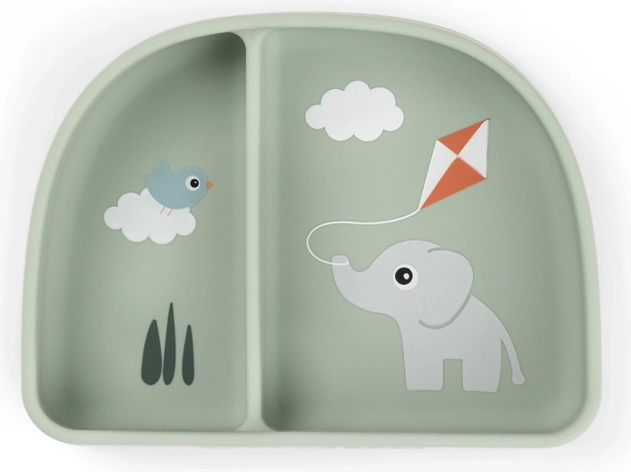 Done by Deer bol cu ventuză cu compartimente stick&stay playground verde