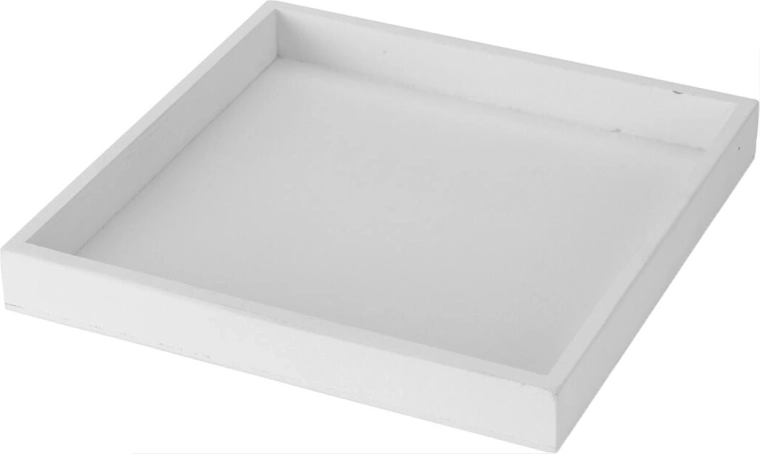 Tavă decorativă din lemn 25 × 25 × 3 cm albă