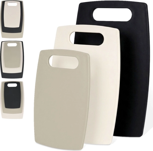 Set de tocătoare din plastic, 3 buc., cu mâner (24 × 15, 29,5 × 19,5 și 35 × 22 cm)