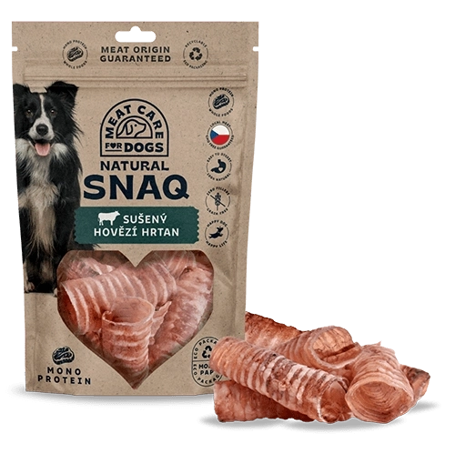DOG SNAQ hrană complementară pentru câini – laringe de vită uscat 100 g