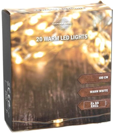 Ghirlandă luminoasă cu 20 de LED-uri, 100 cm