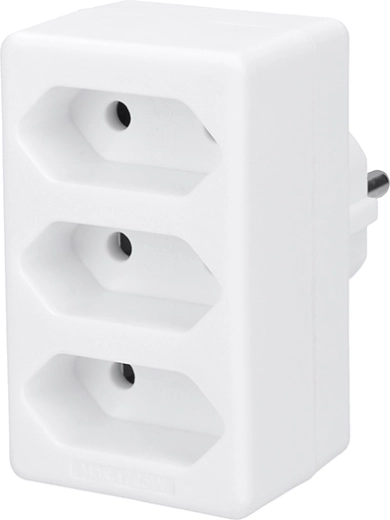 Solight adaptor 3 prize tip C Euro alb