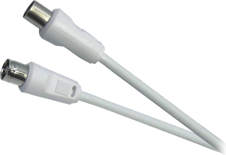 Cablu coaxial de antenă Sencor IEC tată–mamă, 5 m, alb