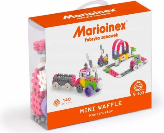 Set de construcție Mini Waffle Constructor 140 piese – roz