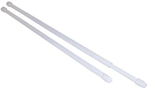 Tijă vitraj telescopică 80–150 cm, metalică, albă, 2 buc.