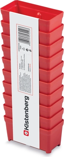 Set de cutii din plastic pentru scule, 10 buc., roșii, 10,5 × 5 × 5 cm