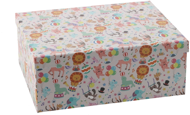 Cutie cadou cu motiv de animale colorate 23,8 × 18,2 × 9,3 cm
