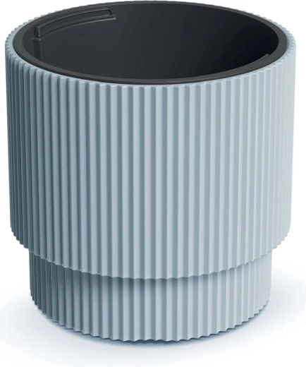 Ghiveci striat cu insert Milly 29,8 cm – gri deschis
