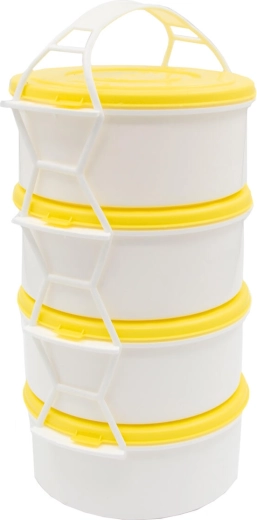 Recipient pentru mâncare 4x1 l – cutie alimentară din plastic pe mai multe niveluri