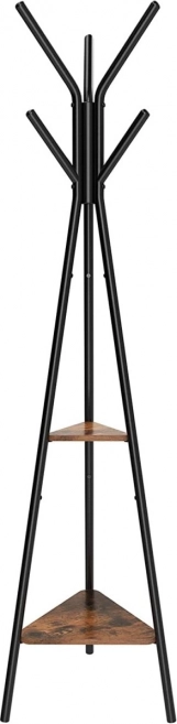 Cuier vertical din lemn LOFT cu rafturi