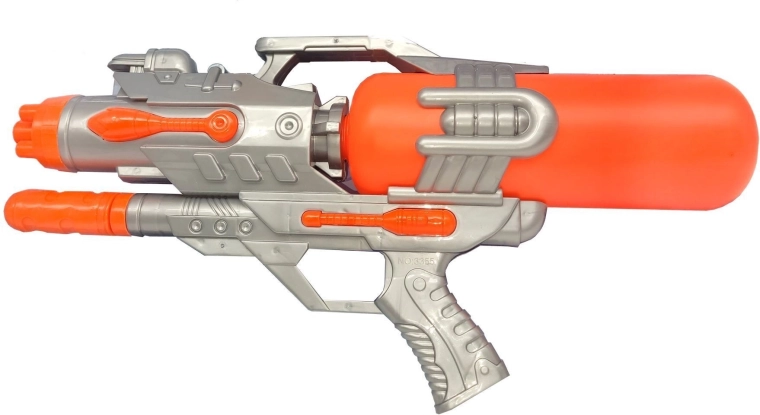Pistol mare cu apă cu pompă 45 cm, portocaliu - 1 bucată