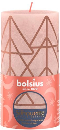 Lumânare rustică 130 × 68 mm roz/chihlimbar