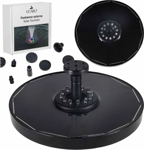 Fântână solară plutitoare pentru iaz cu LED RGB, 16,5 cm