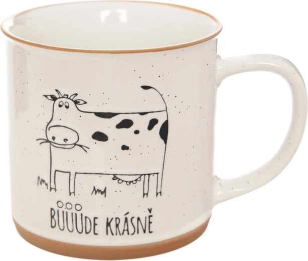 Cană ceramică Statek cu motiv de vacă 0,53 l