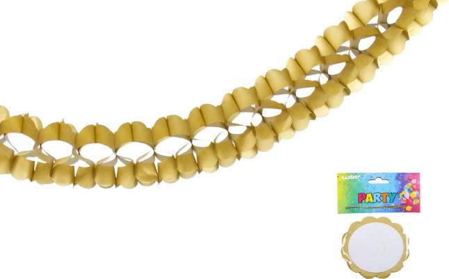 Ghirlandă de hârtie aurie 3,6 m