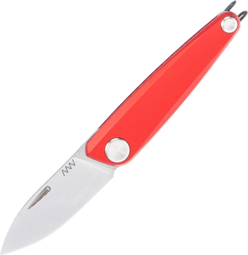 ANV Knives Z050-BB Red cuțit de buzunar pliabil 6,5 cm, stonewash, aluminiu roșu