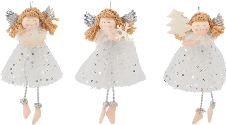 Decorațiune de Crăciun suspendată îngeraș 7,5 × 16 cm (mix modele)