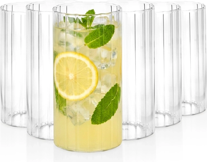 Pahare Vilde striate 360 ml, 6 buc.