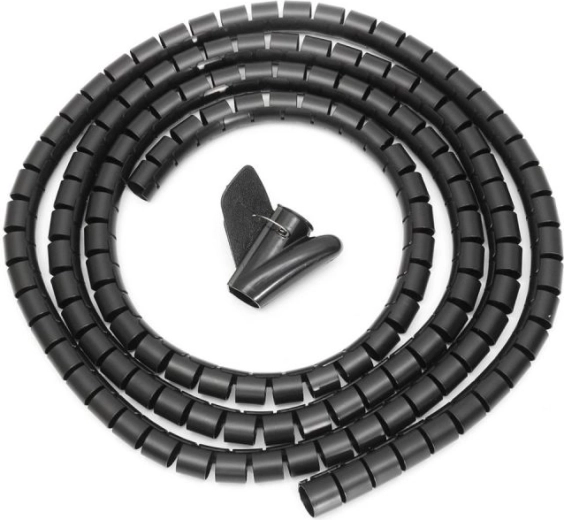 Organizator spirală pentru cabluri (bandă de mascare/protecție) negru 3 m - 1 bucată