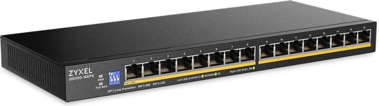 Switch gigabit Zyxel neadministrat GS1100-16EPS cu PoE (16 porturi)