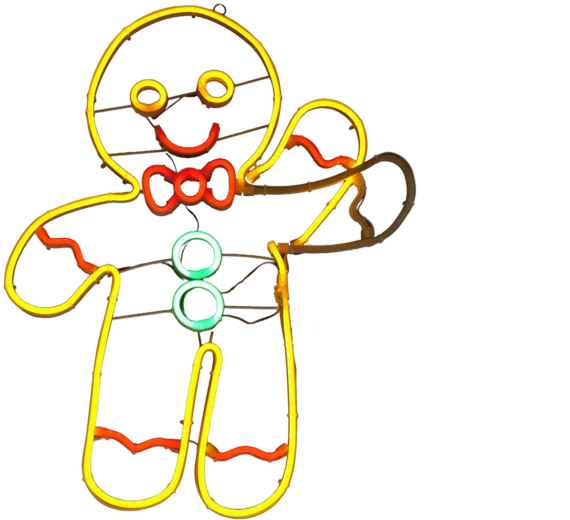 Decorațiune de Crăciun LED neon omuleț din turtă dulce - 1 bucată