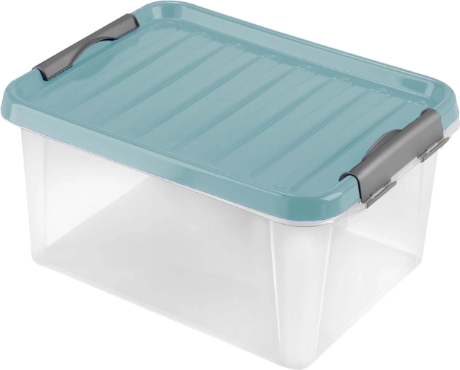 Cutie de depozitare din plastic cu capac Heidrun Clip 14 l