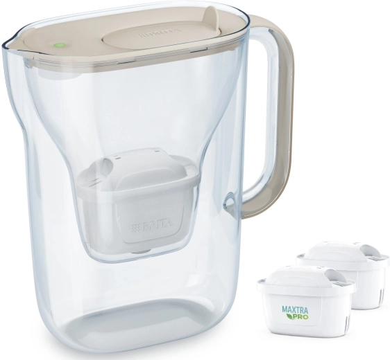 Cană filtrantă Style Essential 2,4 l, culoare nisip + 2 cartușe filtrante