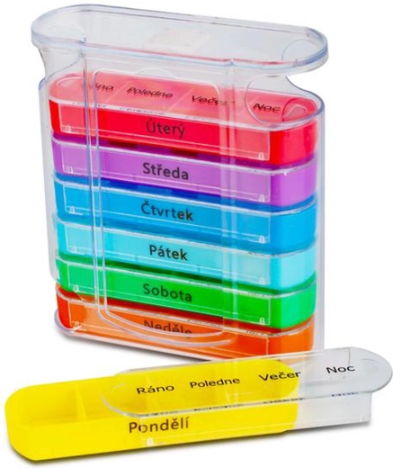 Dozator de medicamente TORO 7 zile – dimineața, prânz, seară, noapte