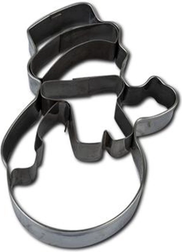 Formă de tăiat pentru prăjituri – om de zăpadă, 7–8 cm, argintie