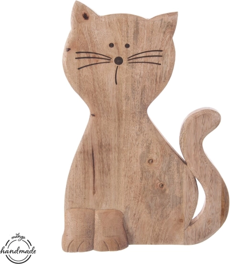 Decorațiune din lemn pisică Mango Micka 50 cm