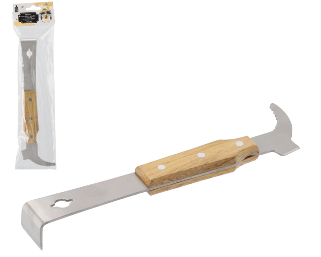 Daltă pentru apicultură din oțel inoxidabil cu mâner de lemn și despărțitor 26 cm